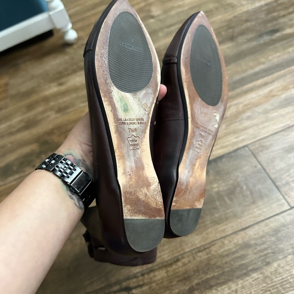 Leon Max Landon Buckle Strap Leather Ballet Flat Size 7.5 in Merlot - Picture 4 of 8